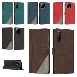 Flip lederen portemonnee kisten voor Xiaomi 13 Pro lite One plus 11 5G OnePlus Nord CE 3 2 Google Pixel 7a 7 Pro 6 6a Hybride kleur Hit Contrast Credit ID Card Slot Holder Cover Pouch