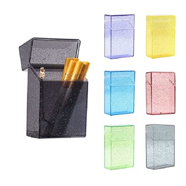 Étui à cigarettes ouvert à rabat pour femmes étuis à cigarettes en plastique pour hommes porte-cigarettes multicolores boîte tenir 24 capacité coloré