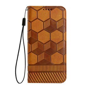 Flip Téléphone Étuis En Cuir Motif De Football Pour Iphone 14 13 12 11 Pro Xs Max Samsung S22 Ultra Multifonctionnel Titulaire De La Carte Portefeuille Stand Couverture De Téléphone Antichoc Anti Goutte