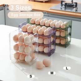 Porte-œufs de type rabattable, boîte de rangement pour réfrigérateur, support en plastique, organisateur de récipients alimentaires, plateau, accessoires de cuisine 240124