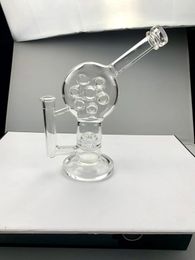 Retourne de bassin de bassins Bong Dab Hookahs Verre Bong Catcher de cendres Catcher en nid d'abeille Double-couche Multi-Hole Hobelah Gun Halloween Bong Petroleum personnalisable en gros en gros