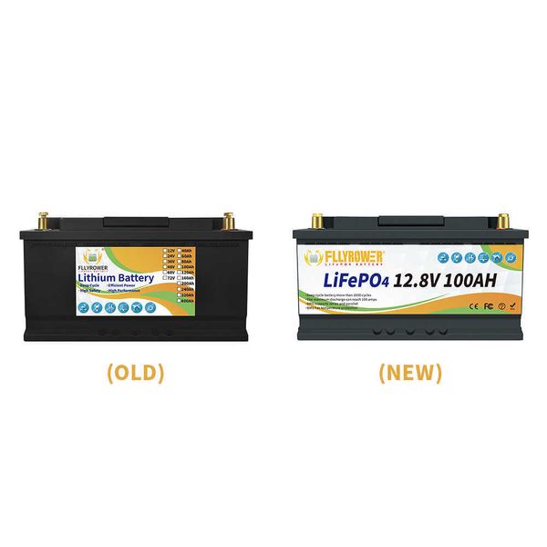 FLLYPOWER plus récent 12V 100Ah 1280WH LiFePO4 batterie au Lithium fer phosphate intégrée BMS pour les campeurs de RV chariots de Golf solaires marins