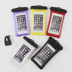 Float Airbag Design IPX8 Waterdichte Dry Pouch Case Transparante Universele Waterdichte mobiele telefoon Cover Tas voor iPhone X 8 8Plus