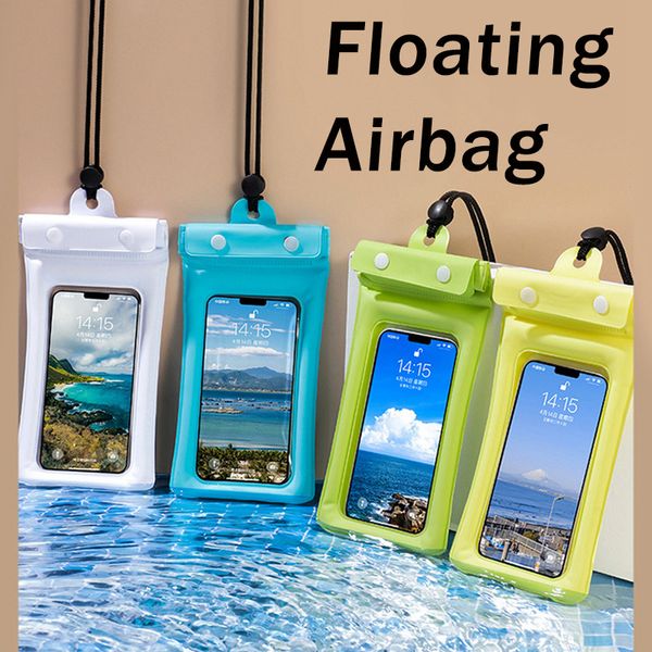 Airbag flotante Estuches para teléfonos a prueba de agua estuche para todos los iphone samsung huawei Venta al por mayor Natación Bolsas grandes natación buceo surf Kayak pesca