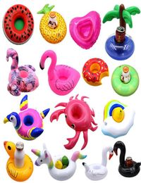 Jouets gonflables flottants porte-gobelet de boisson fête de boisson beignet licorne flamant rose pastèque citron cocotier ananas en forme de Poo2067613