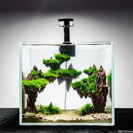 Drijvend eiland Aquariumornamenten rotsen simulatie drakensteen hout achtergrond aquariumaccessoires decor 240307