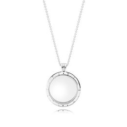 Collar de medallón de perlas Medallones flotantes Auténtica plata de ley 925 Se adapta al estilo europeo de Pandora Collar de dijes de joyería Andy Jewel 590530