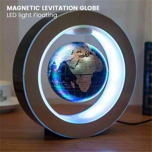 Globo de levitación magnética flotante Luz Mapa del mundo Lámpara de bola Iluminación Oficina Decoración del hogar Lámpara de novedad terrestre 210908