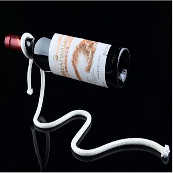 Support de bouteille de vin en corde flottante Magic Rack Porte-bouteille Bar Tool319r