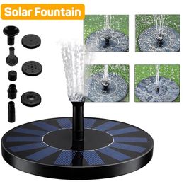 Fuente solar flotante Jardín Cascada Piscina Estanque Pájaro Baño Panel Bomba de agua alimentada Decoración 220425