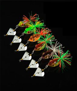 Swmming flottant Rayon de caoutchouc artificiel Lere Frog 14 cm 11g Top Water Fishing Surface Bass Spinner Bait9251338