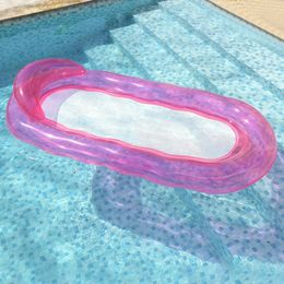 Hamaca flotante hamaca portátil portator inflable piscina pvc plegable con respaldo del reposacabezas Party de verano playa para adultos 240425