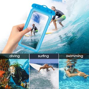 Étui à téléphone de natation étanche flottante pour iPhone 11 12 Pro Max Samsung Xiaomi Huawei Téléphone Transparent Sac de baignade Sac de baignade