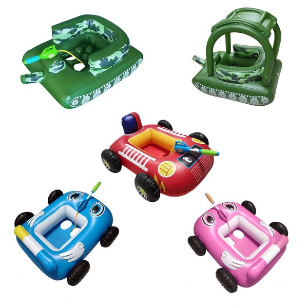 Floats Tubos Piscina inflable Flotante Interesante Spray Car Anillo de natación Plegable Toyes de agua portátiles Games de deportes de agua P230612