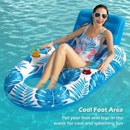 Floats Tubes Opblaasbare ring multifunctionele watersport drijvende stoel draagbare opvouwbare en duurzame zwembadaccessoires P230612