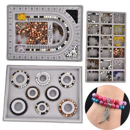 Outil de mesure pour la fabrication de bijoux en perles floquées, outil de mesure pour bricolage de bracelets et de colliers, recherche d'accessoires, plateau organisateur, outil artisanal