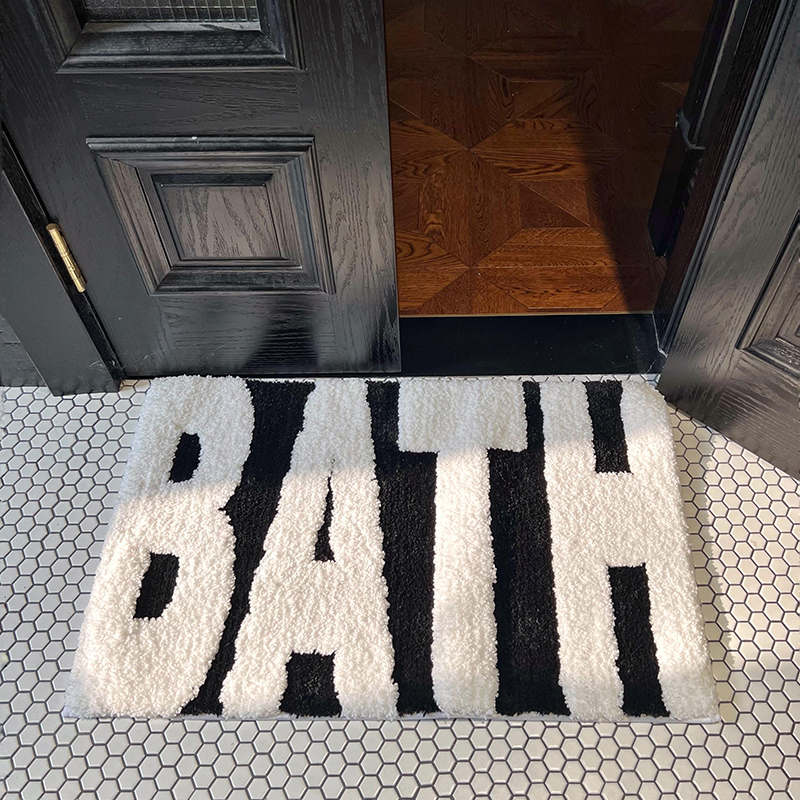 Flocking household toilet absorbent floor mat bathroom non-slip mat Bedroom doorway foot mat toilet entry carpet