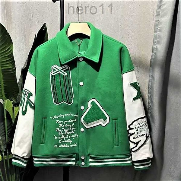 Flocado Mangas de cuero Abrigo de béisbol Uniforme Chaqueta de moda Alta calidad Chaquetas cálidas de un solo pecho Parejas Mujeres Hombres Abrigos universitarios Diseñador para hombre C NCAZ