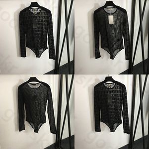 Massaal netting dun shirt dames luxe slanke trui eendelige bodysuit mode sexy ademende blouse