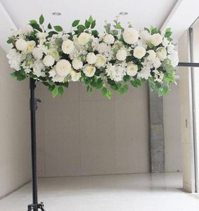 Flone Artificial Fake Flowers Row Wedding Arch Floral Home Decoration Stage Fteledrop Arch Stand Mur Mur Flores Accessories 1650329