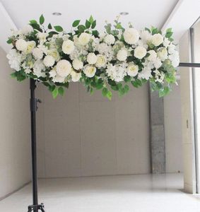 Flone Artificial Fake Flowers Row Wedding Arch Floral Home Decoratie Stage achtergrond Arch Stand Wall Decor Flores Accessoires8383552