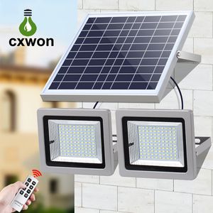 Solar Floodlight Double Head Lamps LED Spotlight 60Leds 120Leds 160Leds 200LEDS Landschap Licht voor Outdoor Street Garden