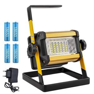 Floodlight 50W LED Spotlight Spotlight Flood Light Outdoor Projector Reflector Bouwlamp Constructielamp oplaadbaar 18650 Batterijen230F