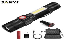 Reflector Luz de trabajo magnética Antorcha de enfoque con zoom USB recargable 18650 Linternas Luces de bicicleta Antorchas 27843462085