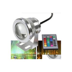 Projecteurs Ip65 10W RVB Projecteur Lumière Sous-Marine Led Lumières D'inondation Piscine Extérieure Éclairage Étanche Rond 12V 85265V Con Dhuj9