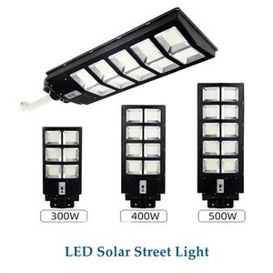 Floodlights Solar Street Lights Outdoor, LED Parkeerplaats Lichten Waterdicht, Solar Security met bewegingssensor, lichte regeling voor tuinwerf Wandlamp 300W 400W 500W