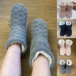 Vloer volwassen paar niet-slip schoenen dames winter sokken dikker veet indoor dance dans high-buis slippers 231207 317