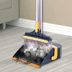 Brome de plancher et récipient à ordures Ensemble pour nettoyer la poussière à balais réglable à poussière réglée verticale avec balai extensible #wo