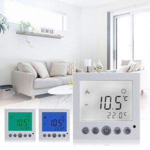 Livraison gratuite Thermostat de chauffage au sol Programme hebdomadaire de chauffage Contrôleur de température chaude Contrôle automatique Grand écran LCD avec rétro-éclairage