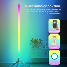 Vloer Intelligent Kleurrijk Sfeerlicht Rgb Bluetooth Afstandsbediening Spraakbesturing Woonkamer Slaapkamer Hoeklamp