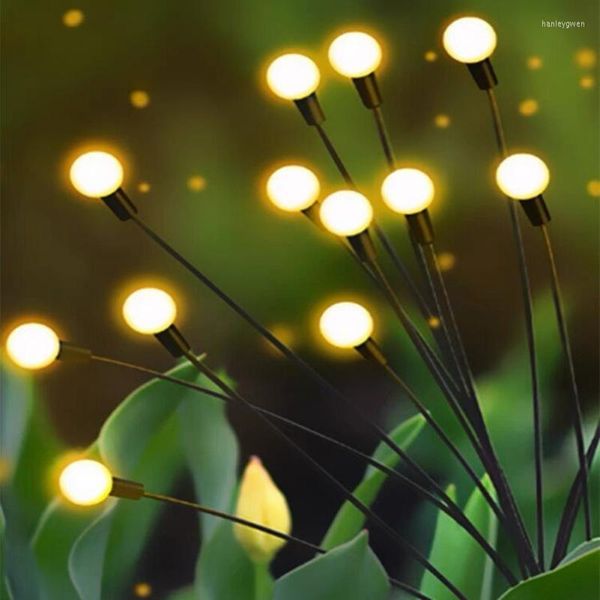 Lampadaires 2 pièces lumière solaire extérieure étanche LED balançoire lampe de pelouse jardin luciole pour décoration paysage