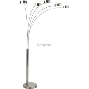 Lampadaires Abat-jour rotatifs à 360 degrés – Lumineux et attrayant Artiva USA Micah – Lampadaire à 5 arcs avec variateur d'intensité en acier brossé YQ240130