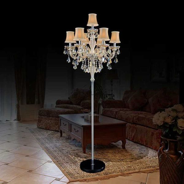 Lampadaires 7 lumières lampe en cristal de luxe européenne E14 bougie lustre décoratif salon luminaire de mariage YQ240130