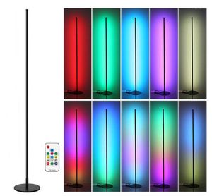 Vloerlampen 80 cm moderne LED-hoeklamp RGB kleurrijk licht afstandsbediening MultiModes bar woonkamer sfeer staand9823989