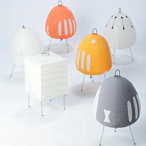 Lámparas de pie Akari Lámpara de mesa Trípode Papel de arroz para dormitorio Noguchi Yong Lantern Mesita de noche Sala de estar Decoración Japonesa