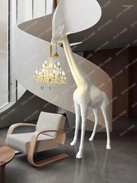 Lámparas de piso Escultura de animales Lámpara de jirafa Decoración de la sala de exposiciones creativas