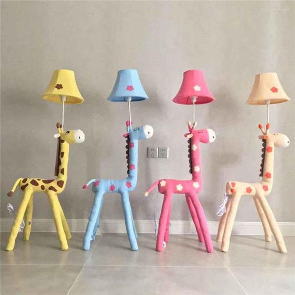 Lampadaires Dessin Animé Girafe Chambre D'enfant Tissu Mignon Bébé Lampe Enfants Chambre Lumière