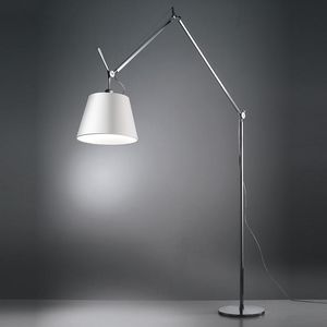 Vloerlampen klassiek Italië ontwerp moderne grote lamp e27 zilveren stoffen lampenkap eenvoudig flexibele woonkamer bedbout metalen lampvloer