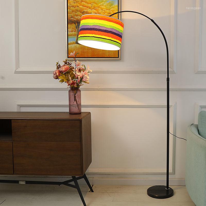 Vloerlampen kleur led lamp stof zwart witte woonkamer afstandsbediening verlichting verticale tafel