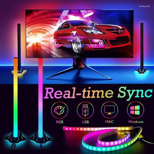 Lampadaire monteur d'ordinateur LED LED BAR RVB APPROCHE CONTRÔLE MUSIQUE RYTHM