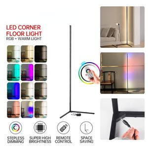 Lampadaires Lampe d'angle RGB Télécommande Couleur Tone Atmosphère Salon LED Triangle Net Red Fill Light Stand LightingFloor