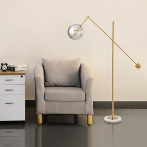 Lampadaires Creative Bubble Ball Meubles Décor LED Fumée Gris Verre Luminaires Salon Marbre Lumières