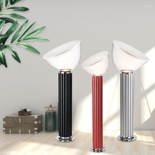 Lámparas de pie Luces de decoración creativa Taccia Negro Plata Rosa Oro Lámpara de vidrio de aluminio FA030 para sala de estar Dormitorio