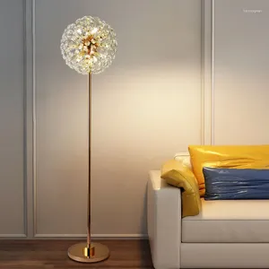 Vloerlampen Dandelie LED -lamp voor salon slaapkamerwinkel Decorate Standing Lighting G4 Bulb Gold Metal Home Deco Drop