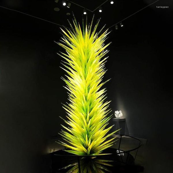 Lampadaires Sculpture Décorative En Verre De Murano Soufflé À La Main 200 Cm De Haut El Type D'article Lampe Verte Intérieure