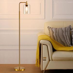 Vloerlampen Depuley metalen lamp Glazen schaduw Led messing paal boog hoge verlichting voor woonkamer slaapkamer kantoor simple luminaire e26 goud